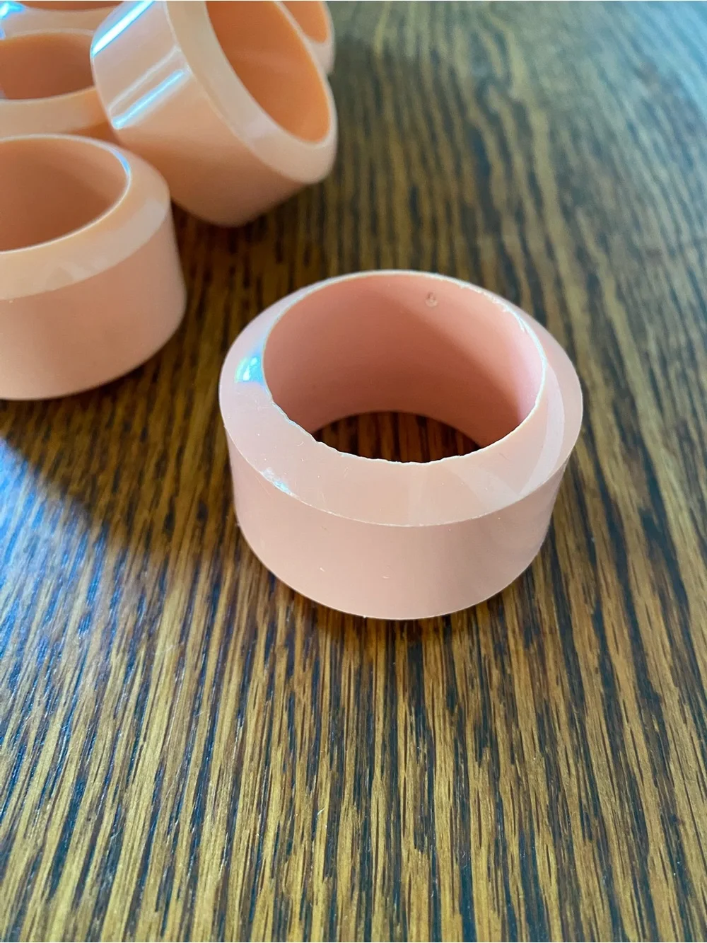 Vintage Post Modern 1980s Audrey Peach Napkin Rings, Set of Eight